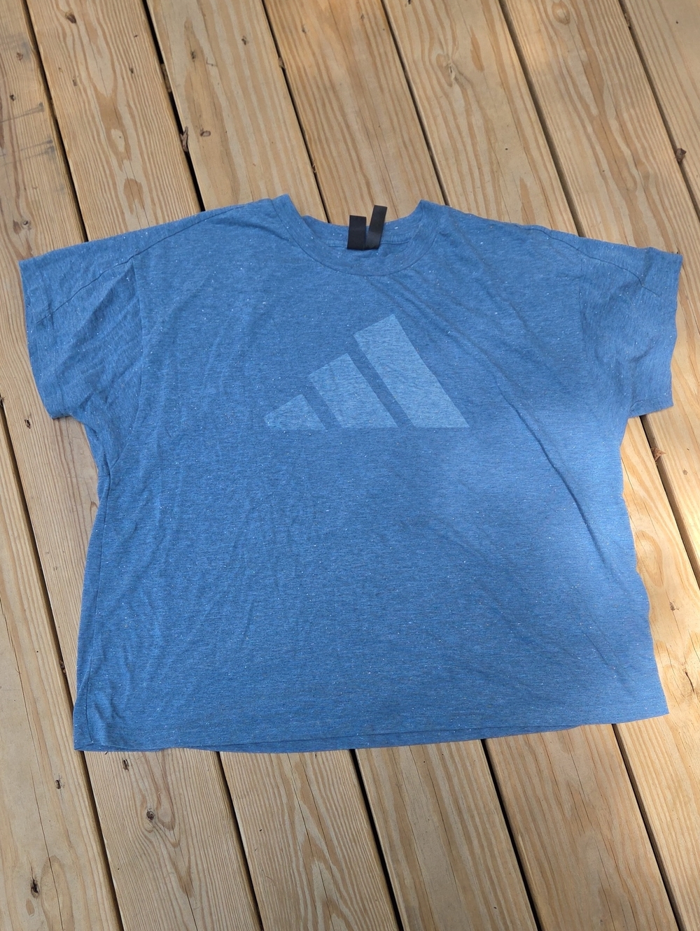 adidas Heathered Light Blue Graphic Tee